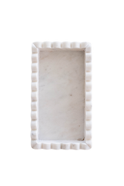 White Marble Scalloped Bridge Tray