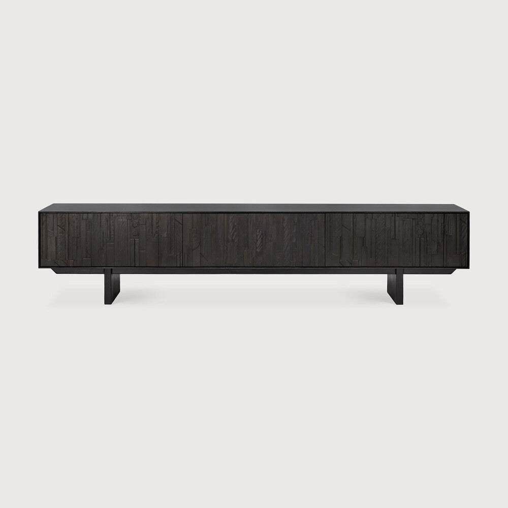 Ethnicraft | Mosaic TV Cupboard | 1 Flip-down Door | 2 Drawer 95.5 x 17.5 x 21