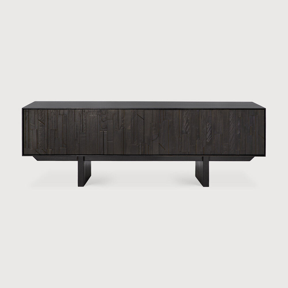 Ethnicraft | Mosaic TV Cupboard | 1 Flip-down Door | 1 Drawer 64 x 17.5 x 21