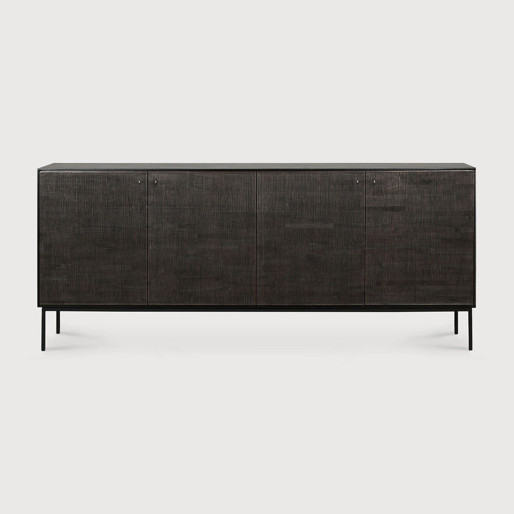 Ethnicraft | Grooves Sideboard | 4 Doors 79.5 x 17.5 x 34.5
