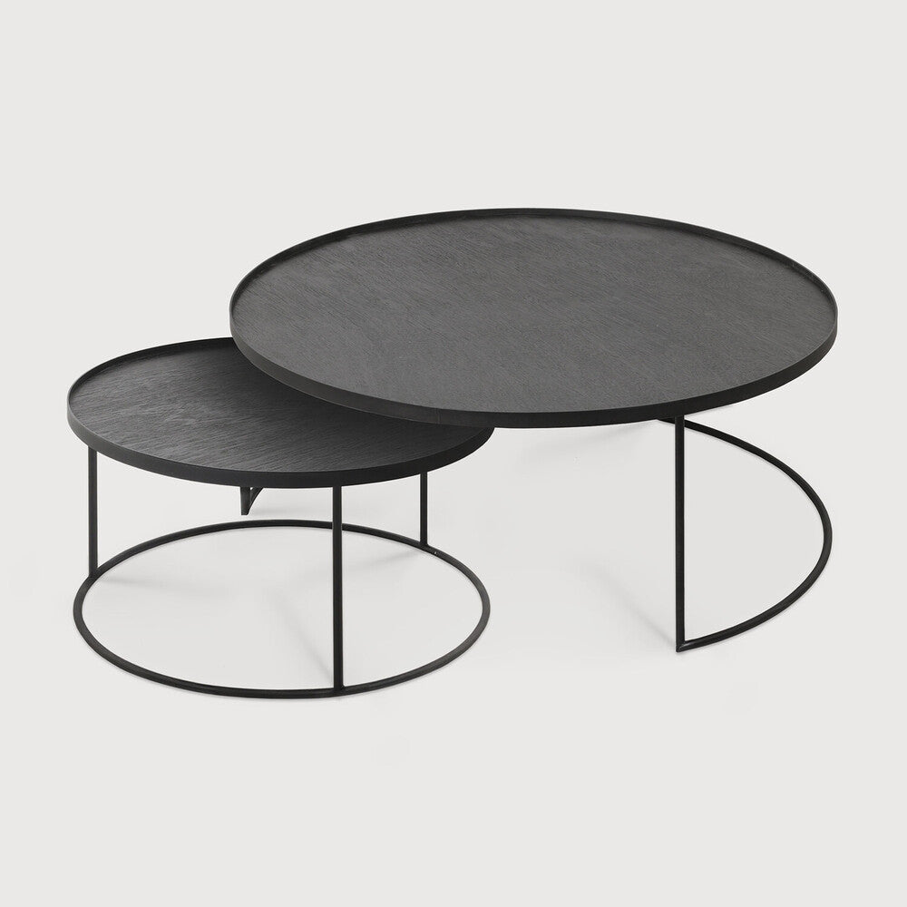 Ethnicraft | Tray Coffee Table Set | X/L (Trays not included) 24.5 x 24.5 x 12 / 36.5 x 36.5 x 15