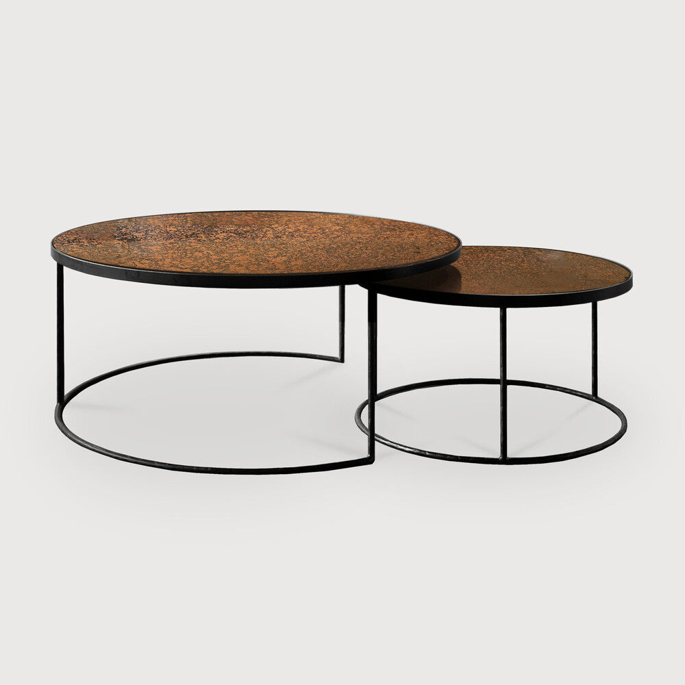 Ethnicraft | Nesting Coffee Table | Set of 2 24 x 24 x 14 / 36 x 36 x 16