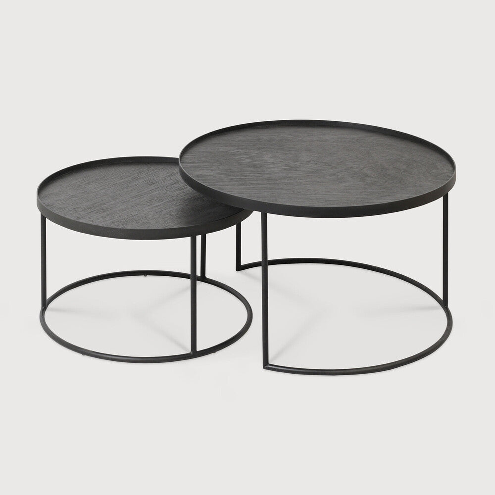 Ethnicraft | Tray Coffee Table Set | S/L (Trays not included) 19.5 x 19.5 x 12 / 24.5 x 24.5 x 15