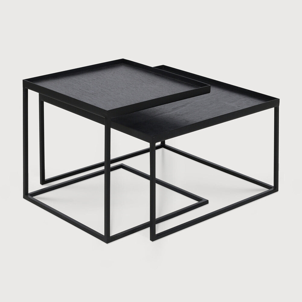 Ethnicraft | Tray Coffee Table Set (Trays not included) 15.5 x 15.5 x 15 / 20.5 x 20.5 x 12