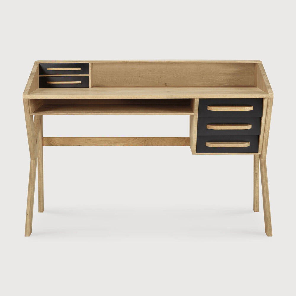 Ethnicraft | Origami Desk | 5 Drawers  53 x 21.5 x 37