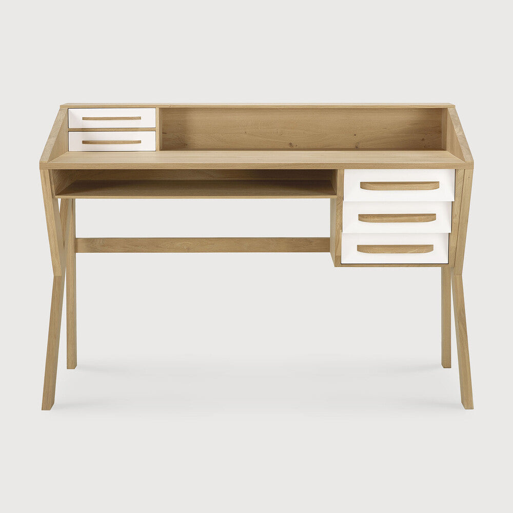 Ethnicraft | Origami Desk | 5 Drawers  53 x 21.5 x 37