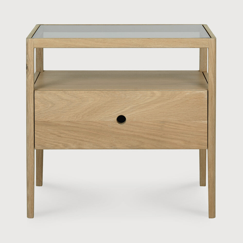 Ethnicraft | Spindle Bedside Table | 1 Drawer 21.5 x 14 x 20.5