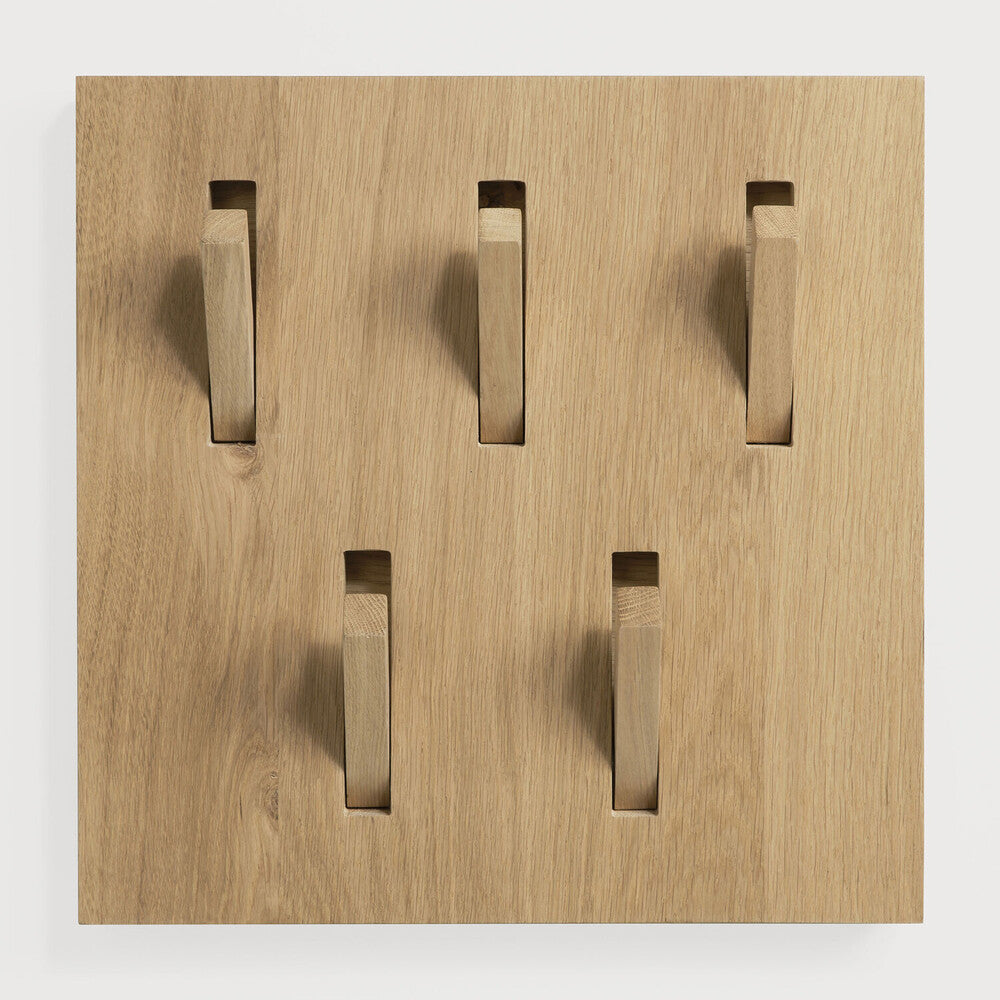 Ethnicraft | Utilitile Wall Hanger | 5 Hangers 15.5 x 1.5 x 15.5
