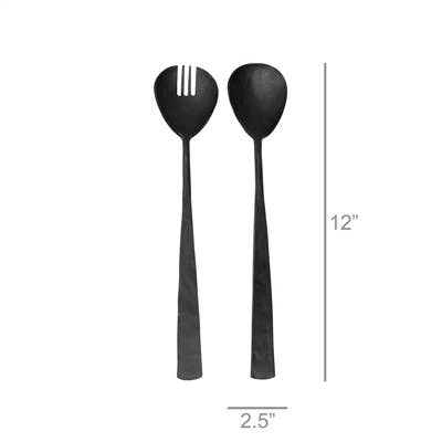 Zane Salad Servers, Black