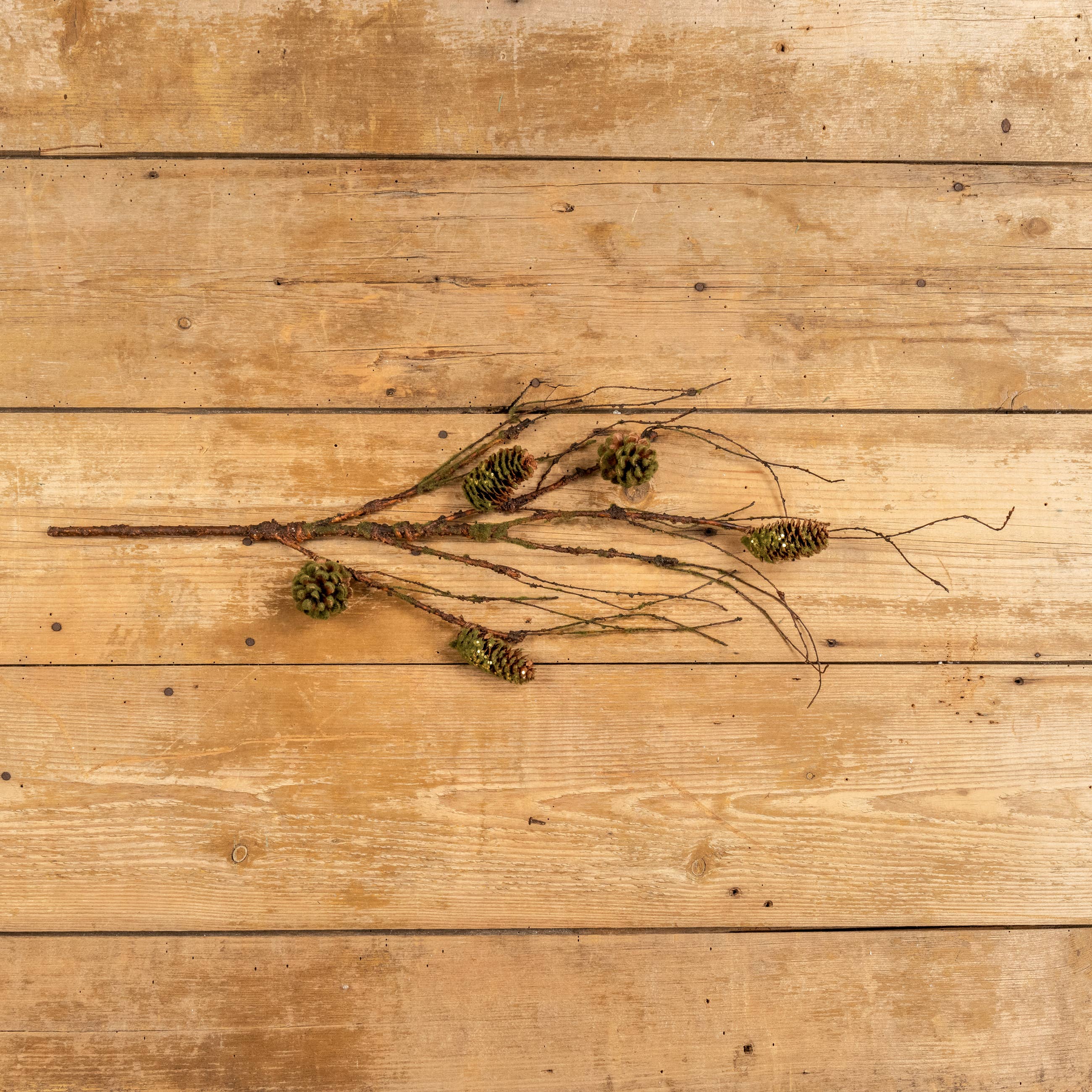 26" MOSSY PINECONE & TWIG SPRAY