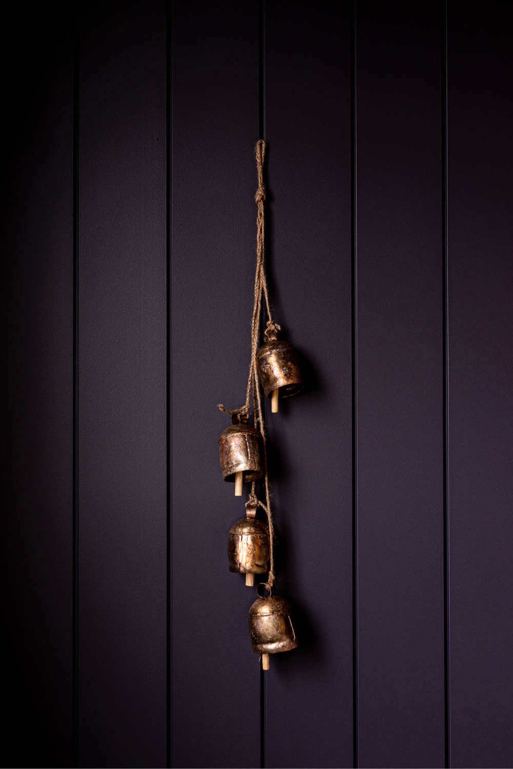 Hanging Vintage Copper Bell Clusters Christmas Decor