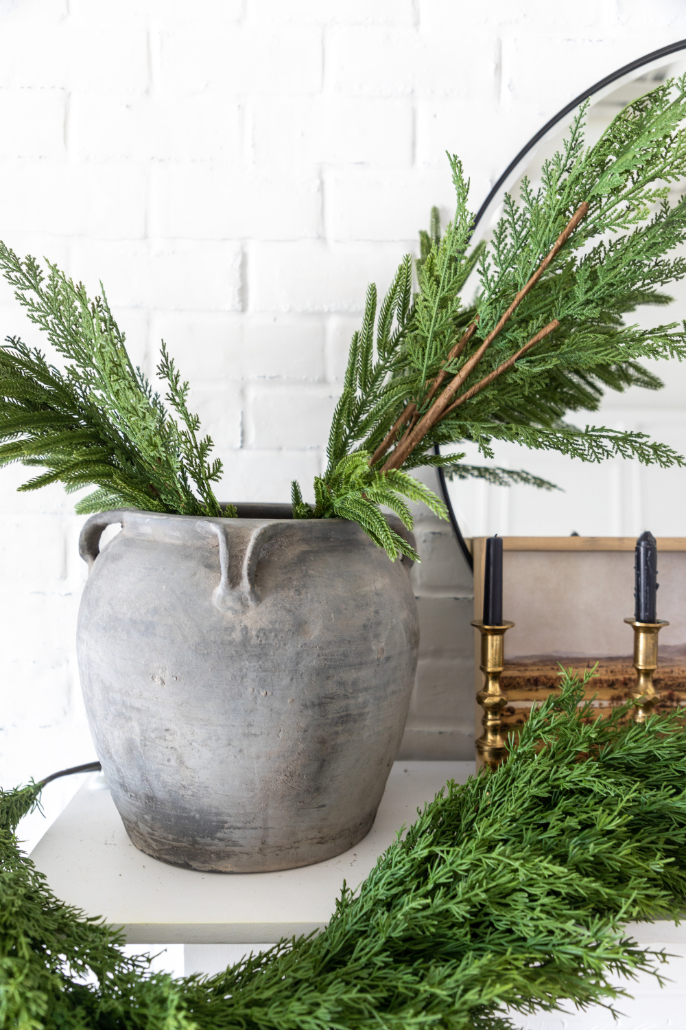 Cypress Pine Real Touch Green Faux Stem Large