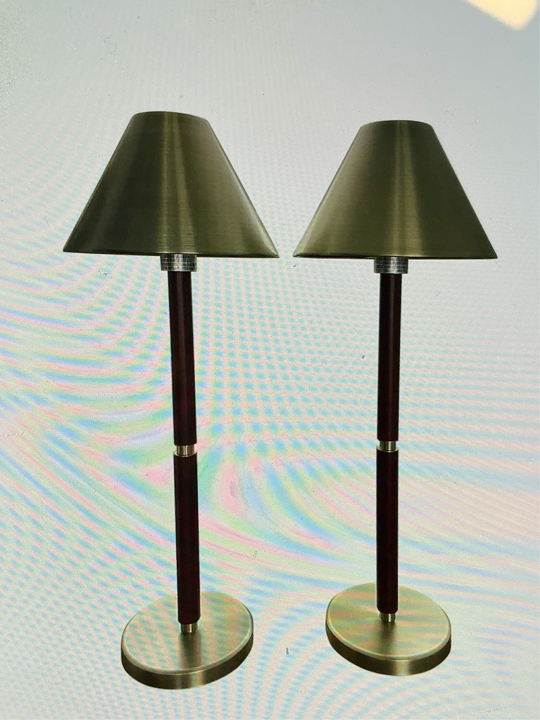 Ralph Lauren Leather Wrapped and Brushed Brass Tall Buffet Lamp