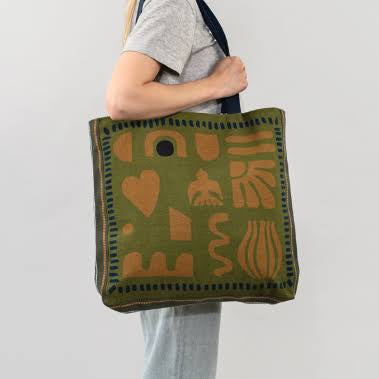 Spring Silhouette Tote Bag, Green