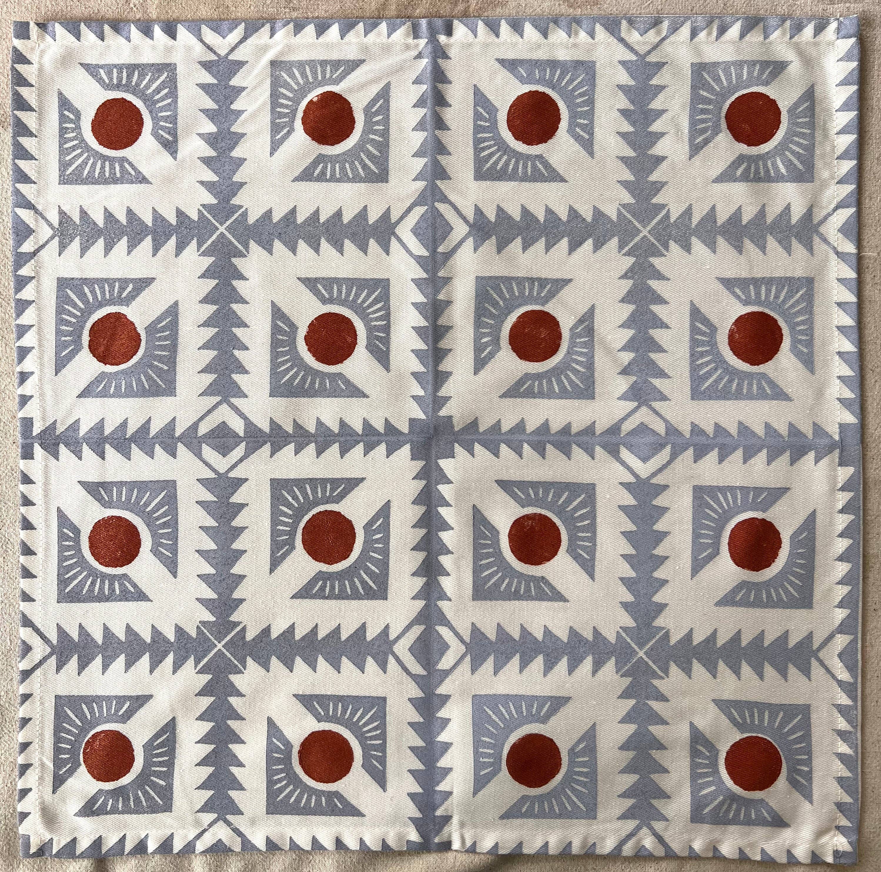 Block Printed Periwinkle Napkin Sets