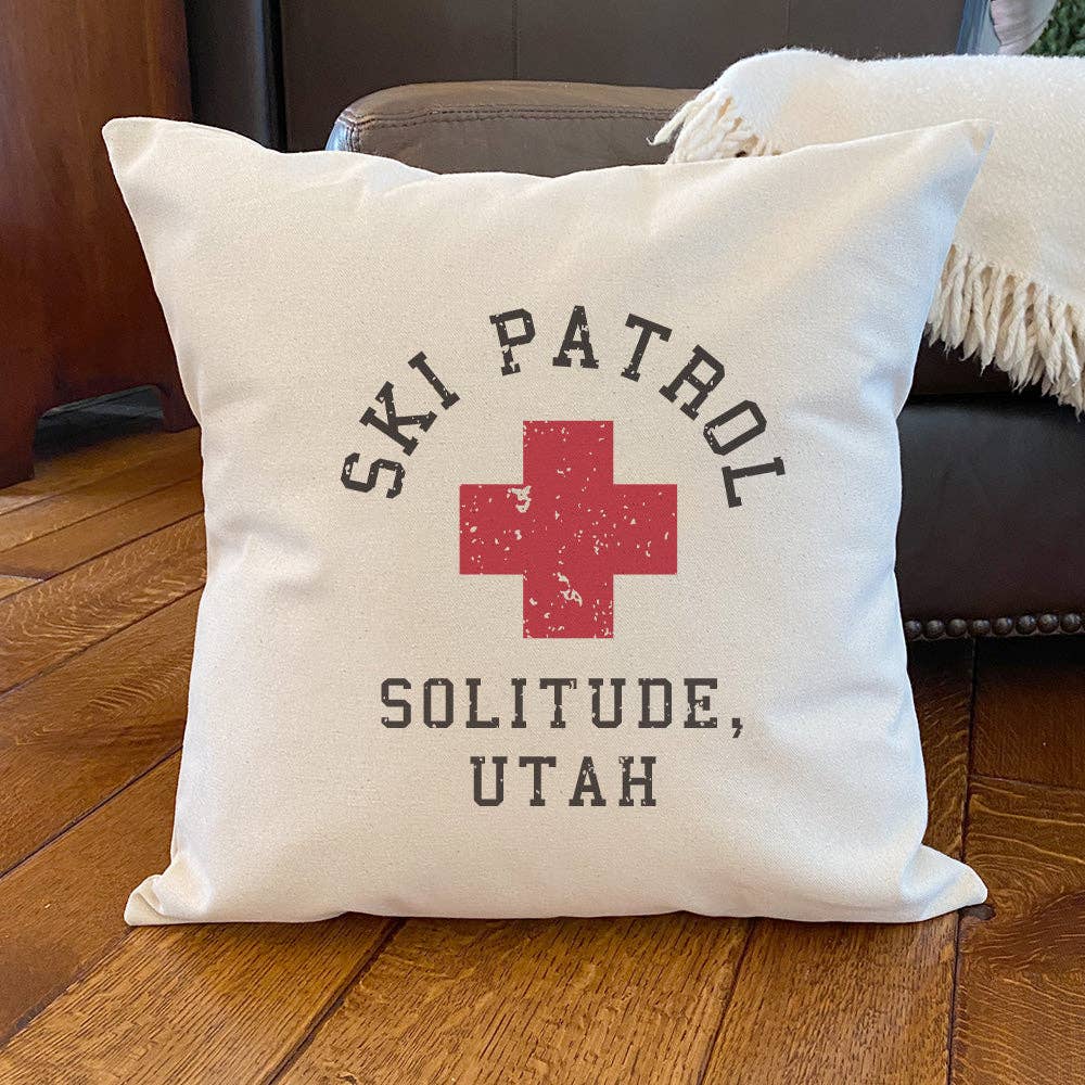 Ski Patrol w/ City State - Custom Square Pillow
