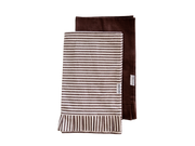Brown & White Stripes Ruffle Kitchen Dish Towel