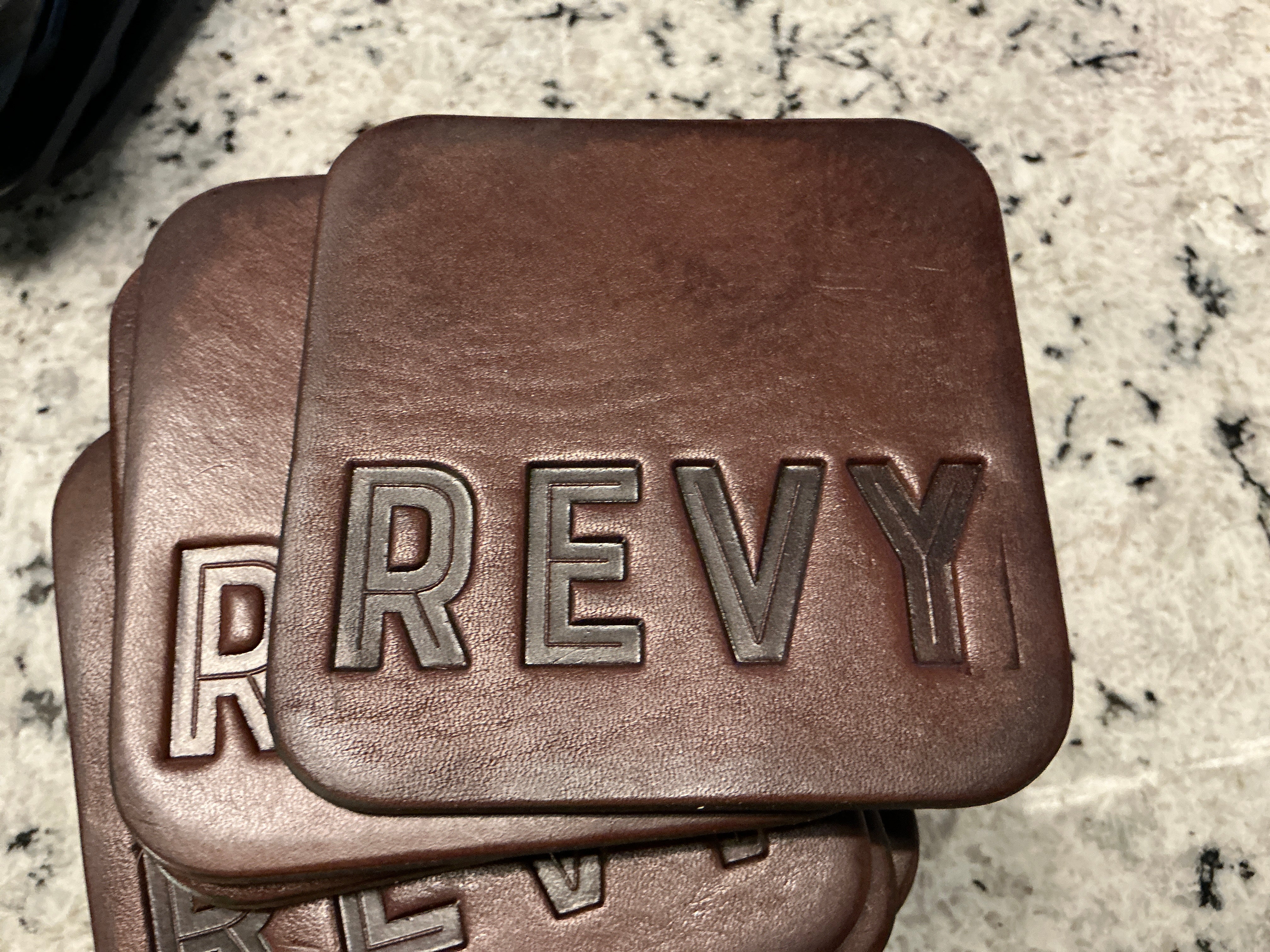 Revy Leather Coasters - 3 Option