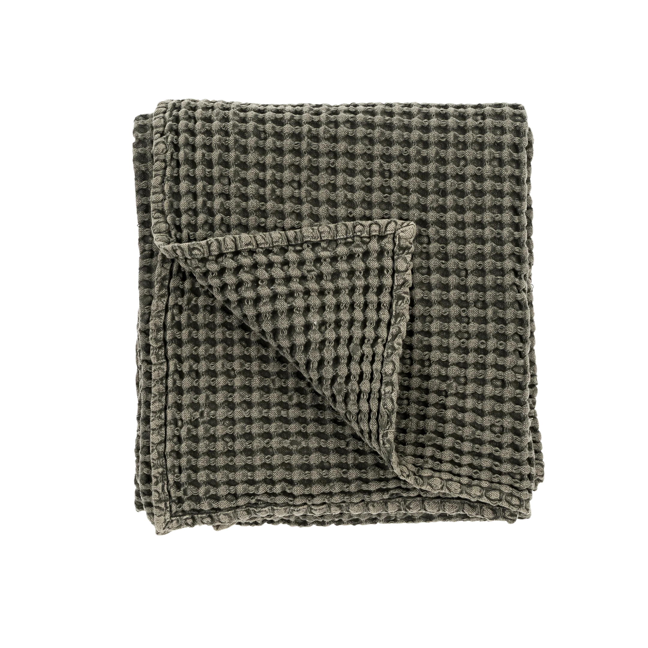Stone Washed Waffle Throw Blanket -Charcoal