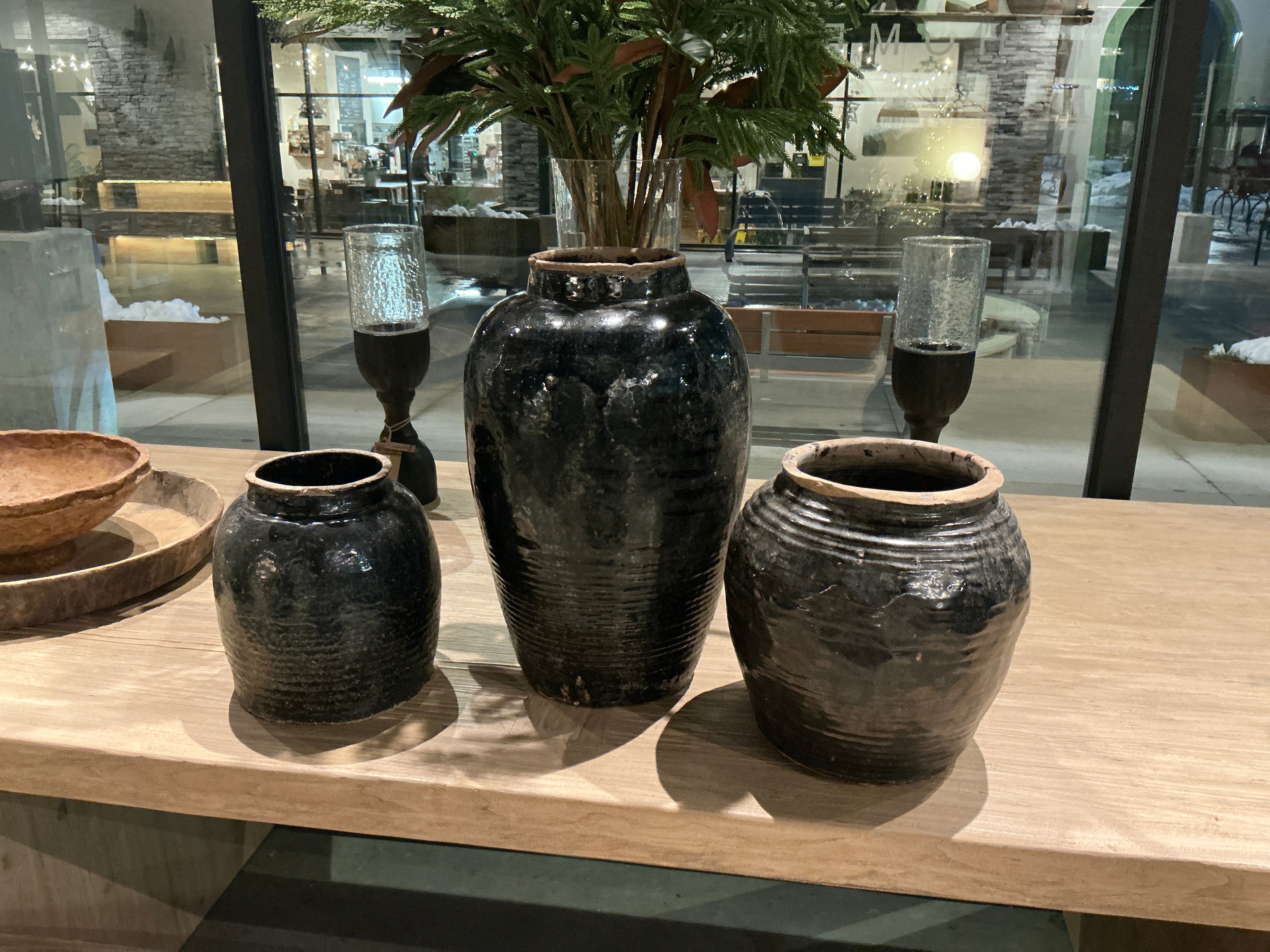 Vintage Black Glazed Pot