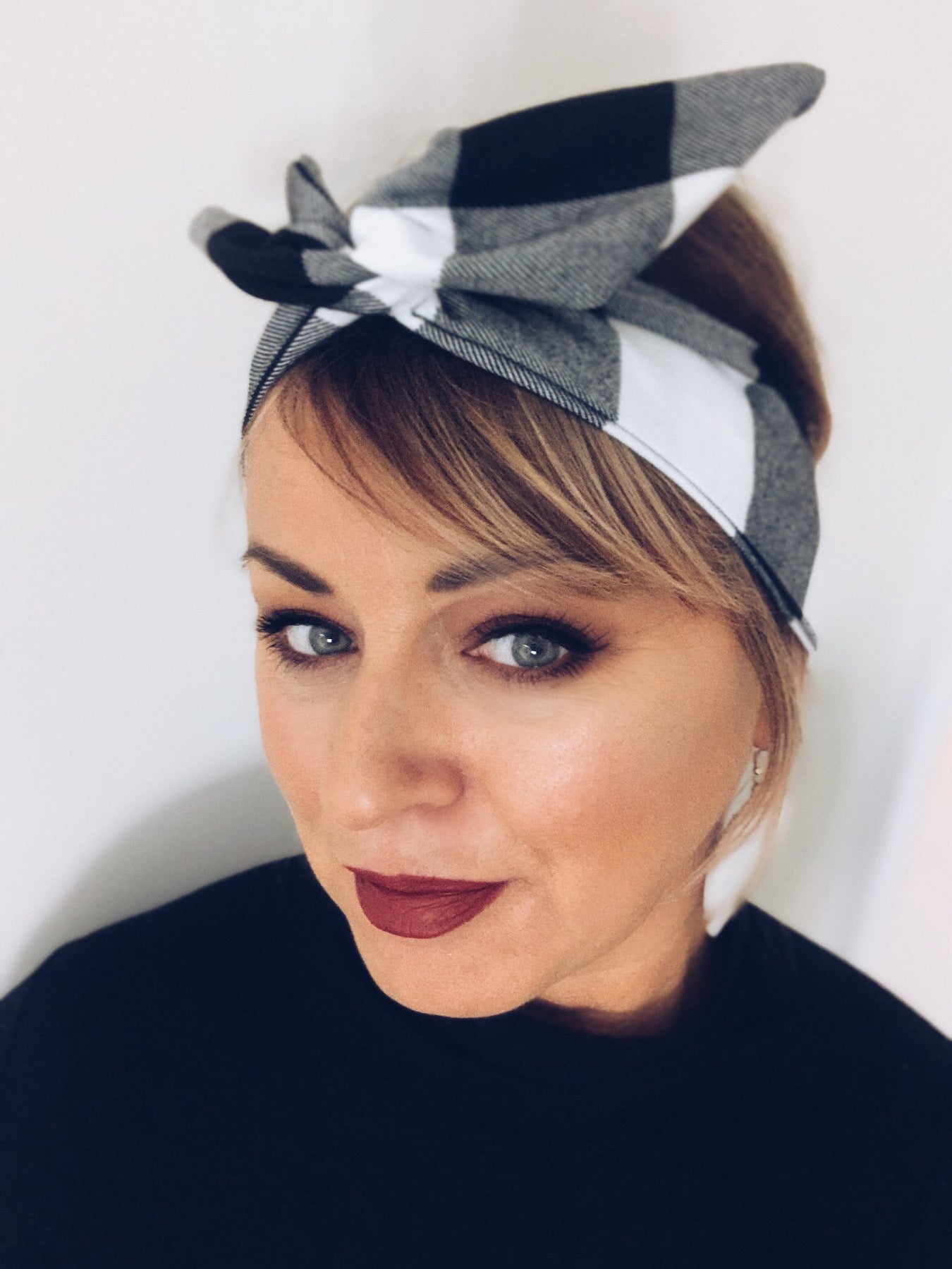 Twist of Gray - Black and White Buffalo Check