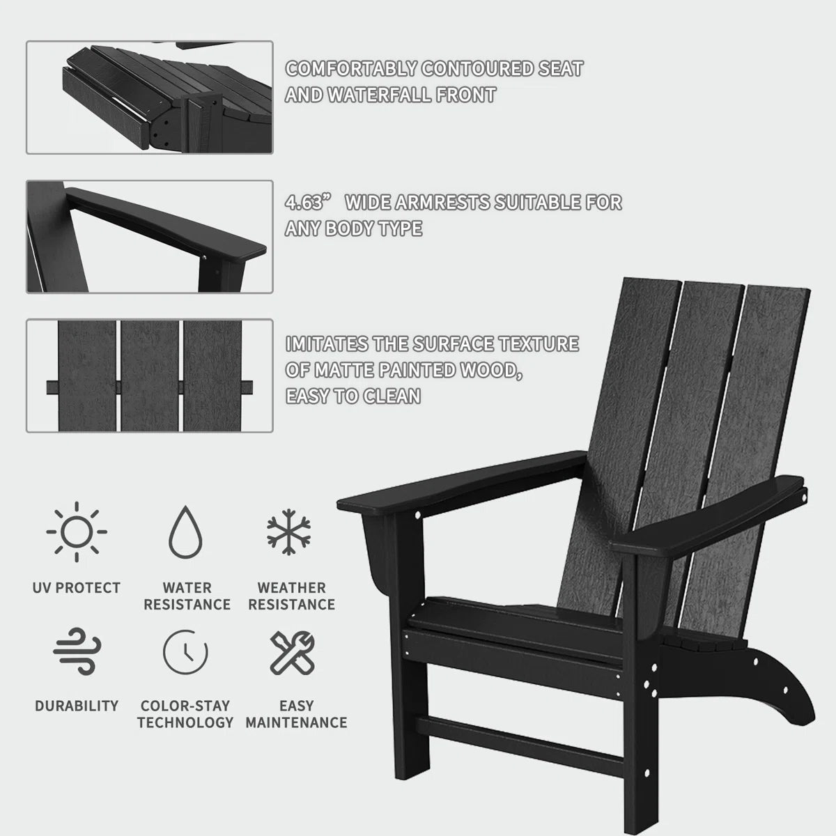 Adirondack Chair - Black