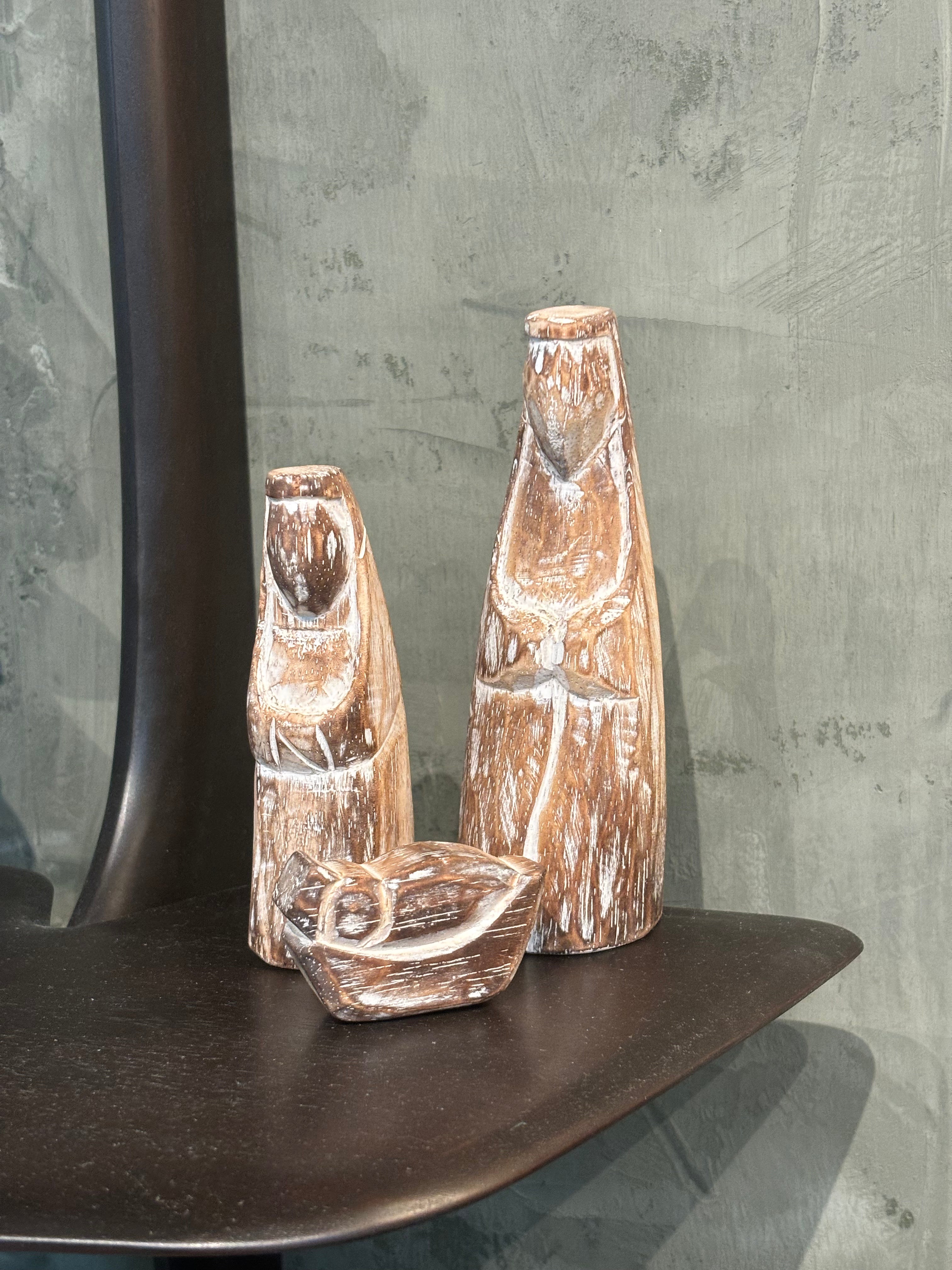 Hand Carved Wooden Nativity Set