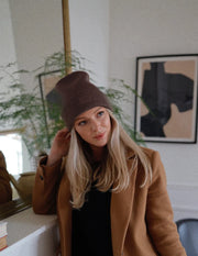 100% Merino Wool Beanie - Espresso