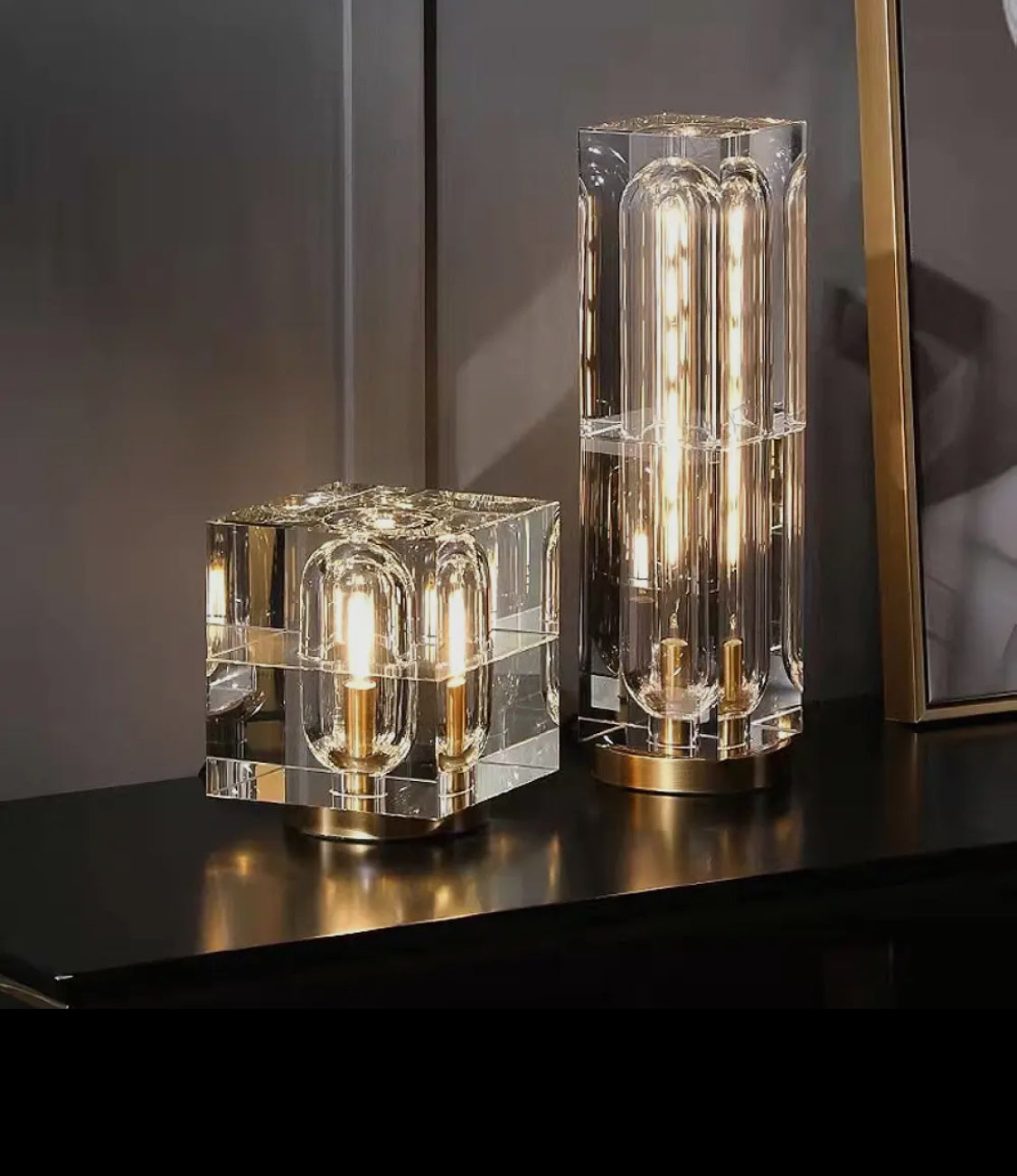 Minimalist Crystal LED Table Lamp- Tall