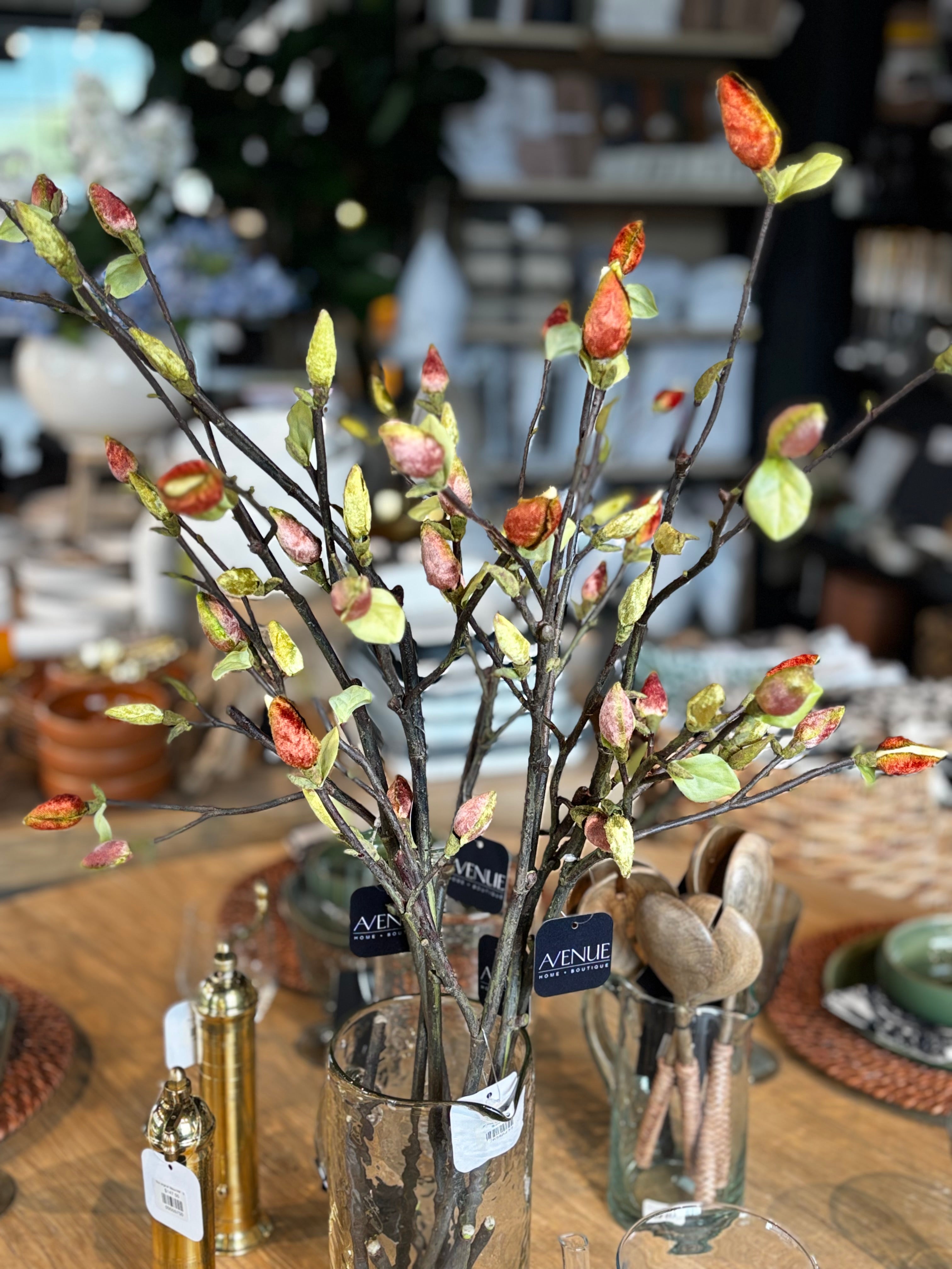 38” Tree Magnolia Bud Branch