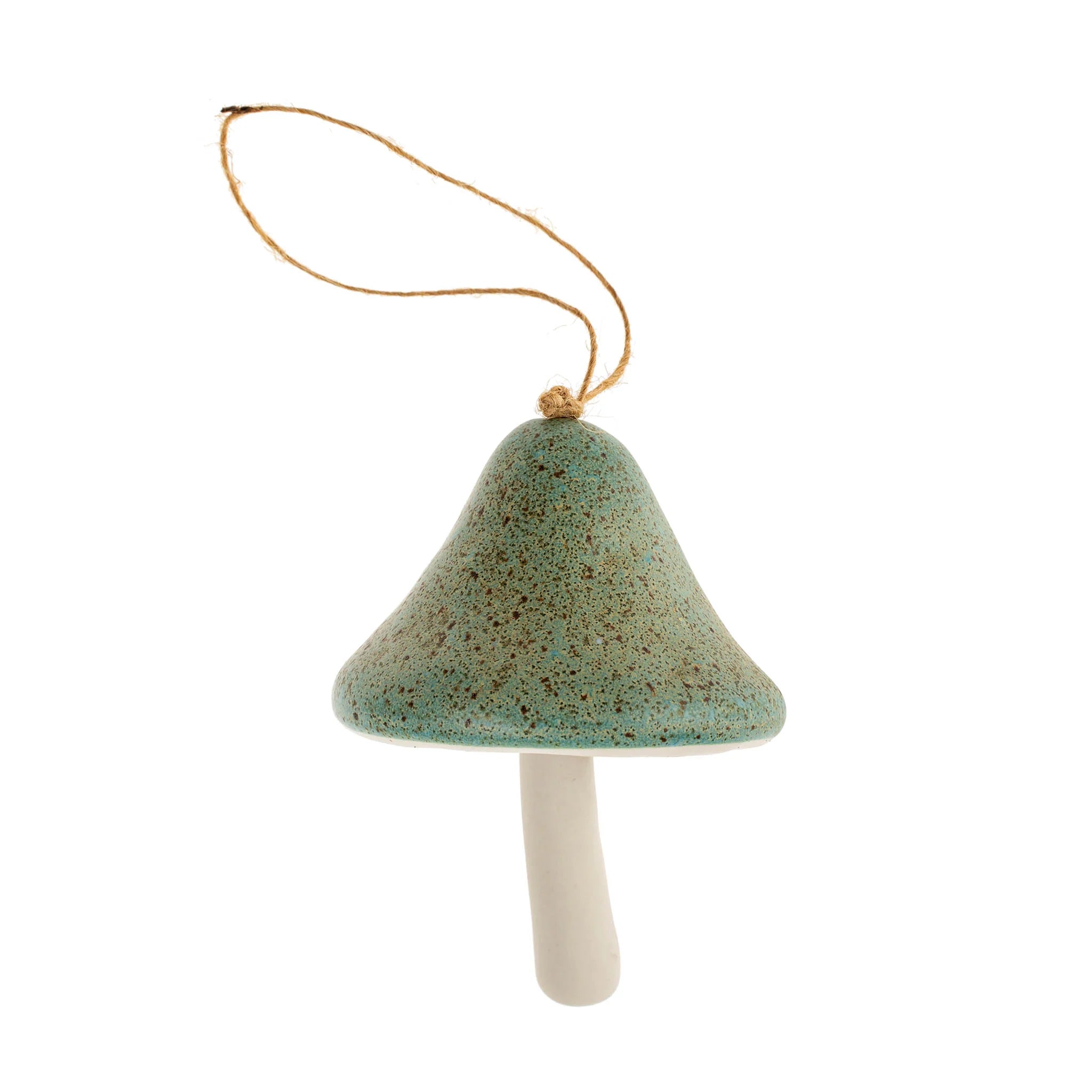 Ceramic Mushroom Ornament -Aqua