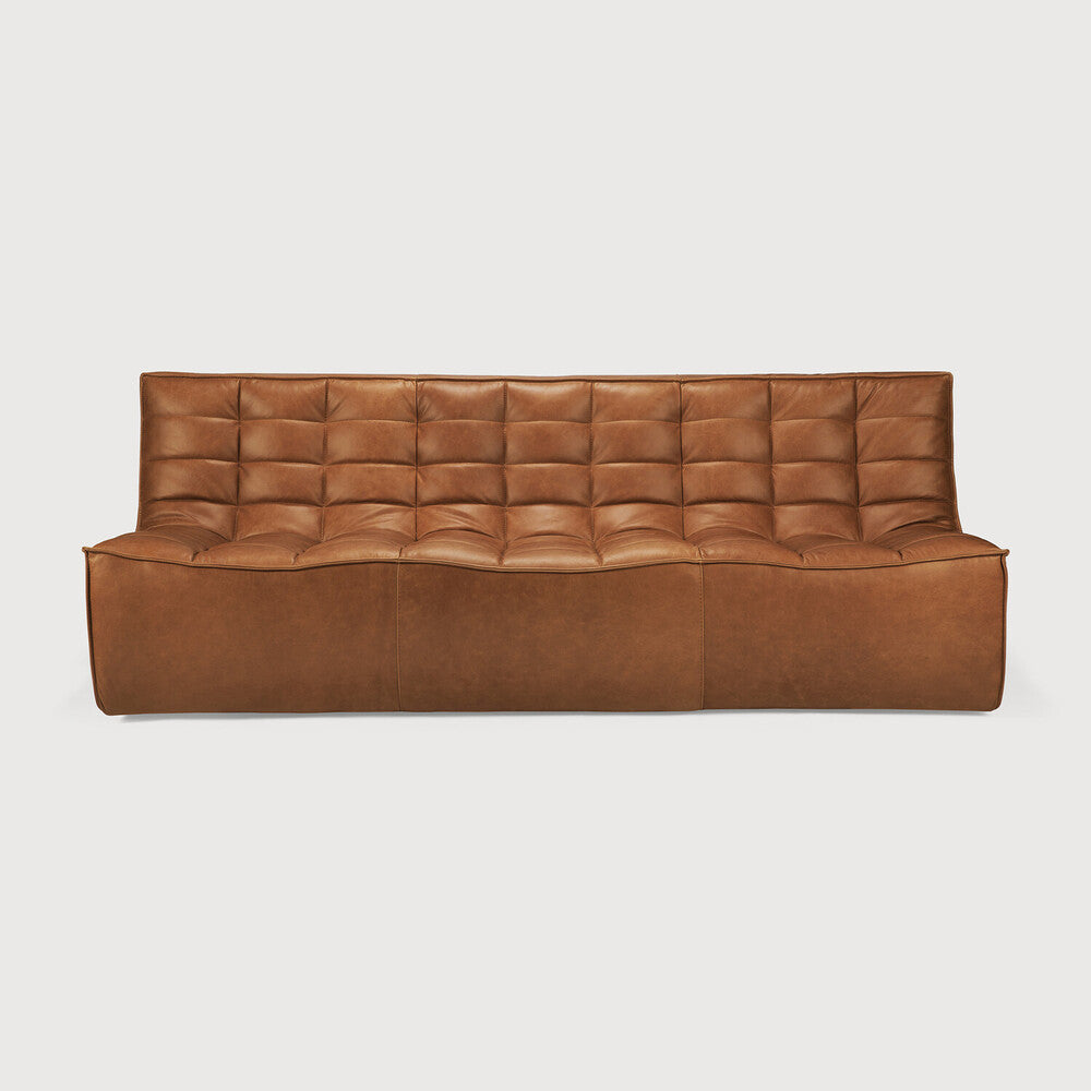 N701 Modular Old Saddle Leather Sofa -3 Seater