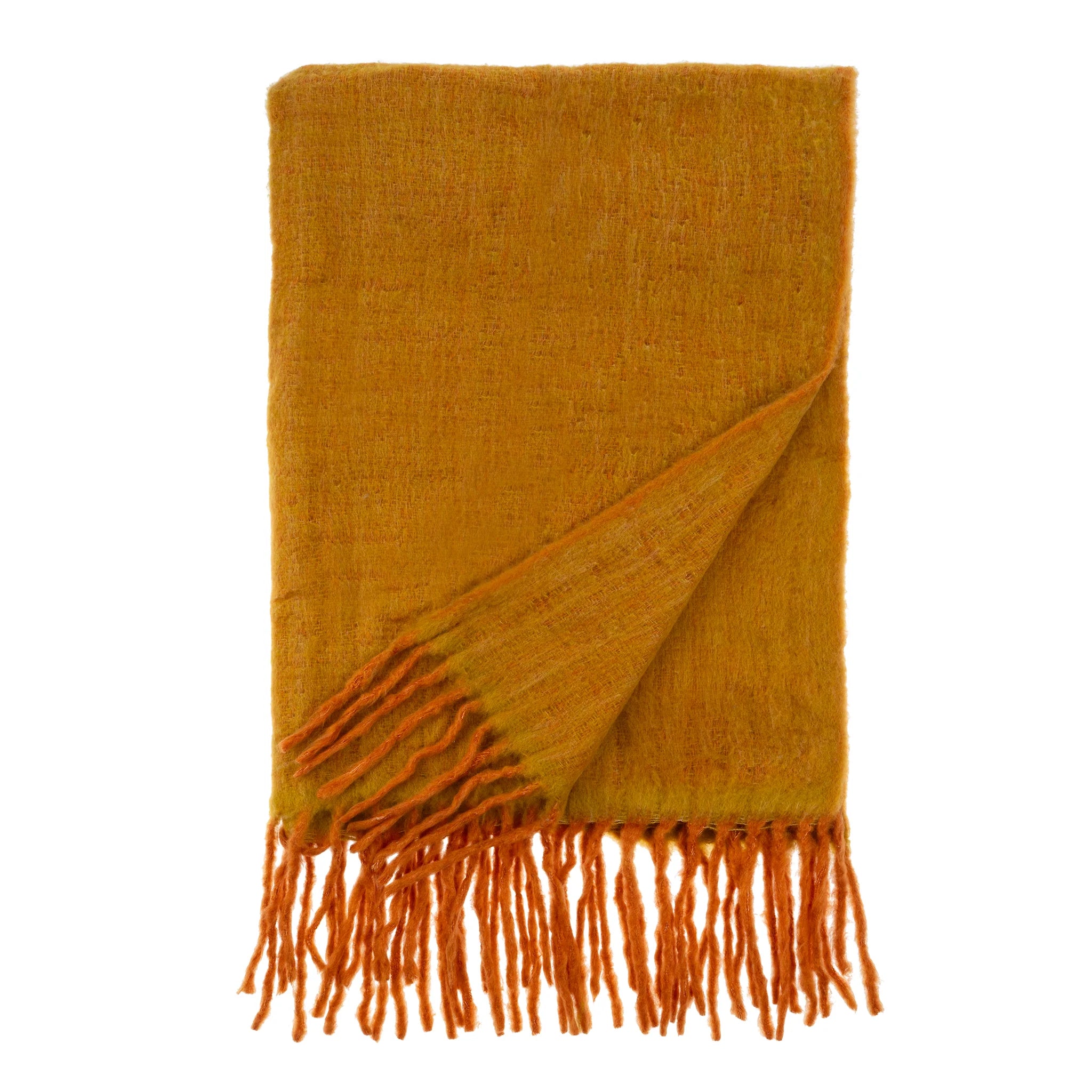 Oslow Wool Blend Throw -Turmeric