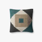 Indoor/Outdoor Pillow -Teal-Multi