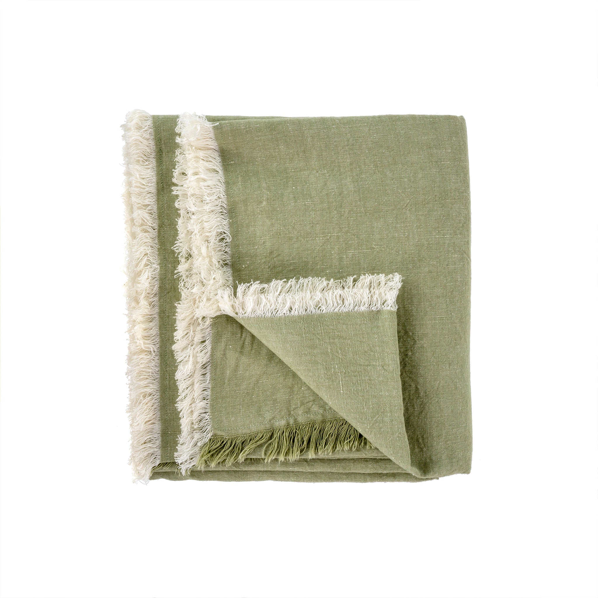 Laurel Table Cloth -Linen Blend-Green