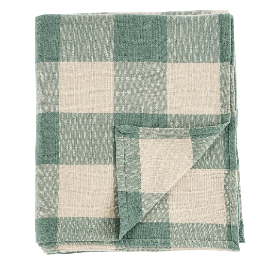 Salinas Turquoise Gingham Tablecloth -100% Cotton