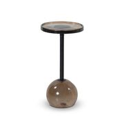 Viola Accent Table -Smoked Brown Cast Glass