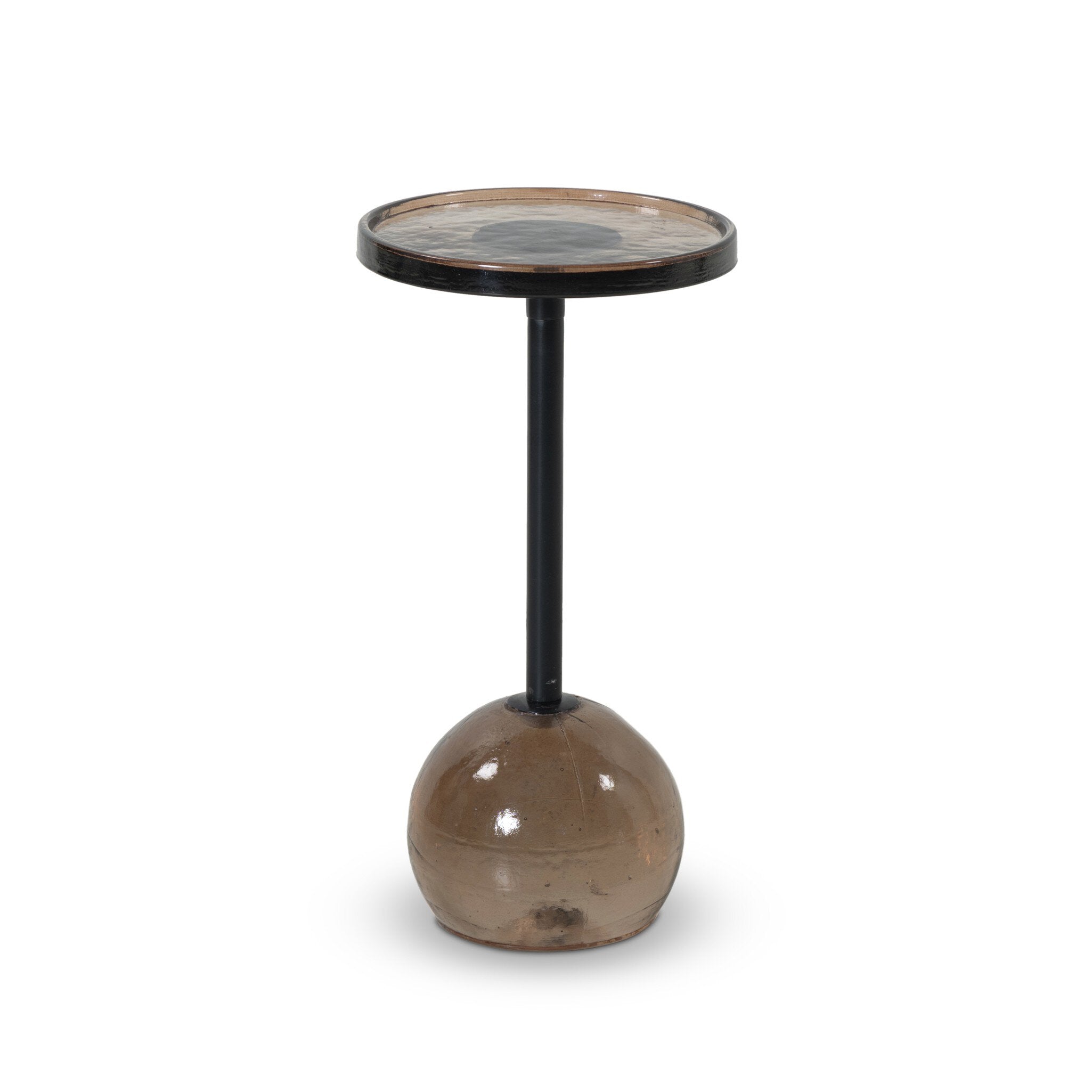 Viola Accent Table -Smoked Brown Cast Glass