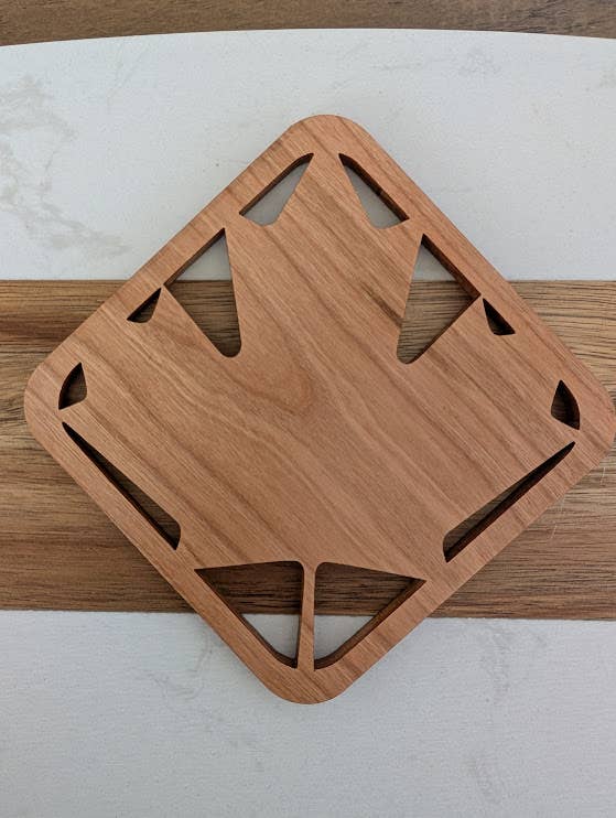 Foxwood Gifts Canada - Handmade Simple Maple Leaf Coaster (Set of 4) Made in Canada