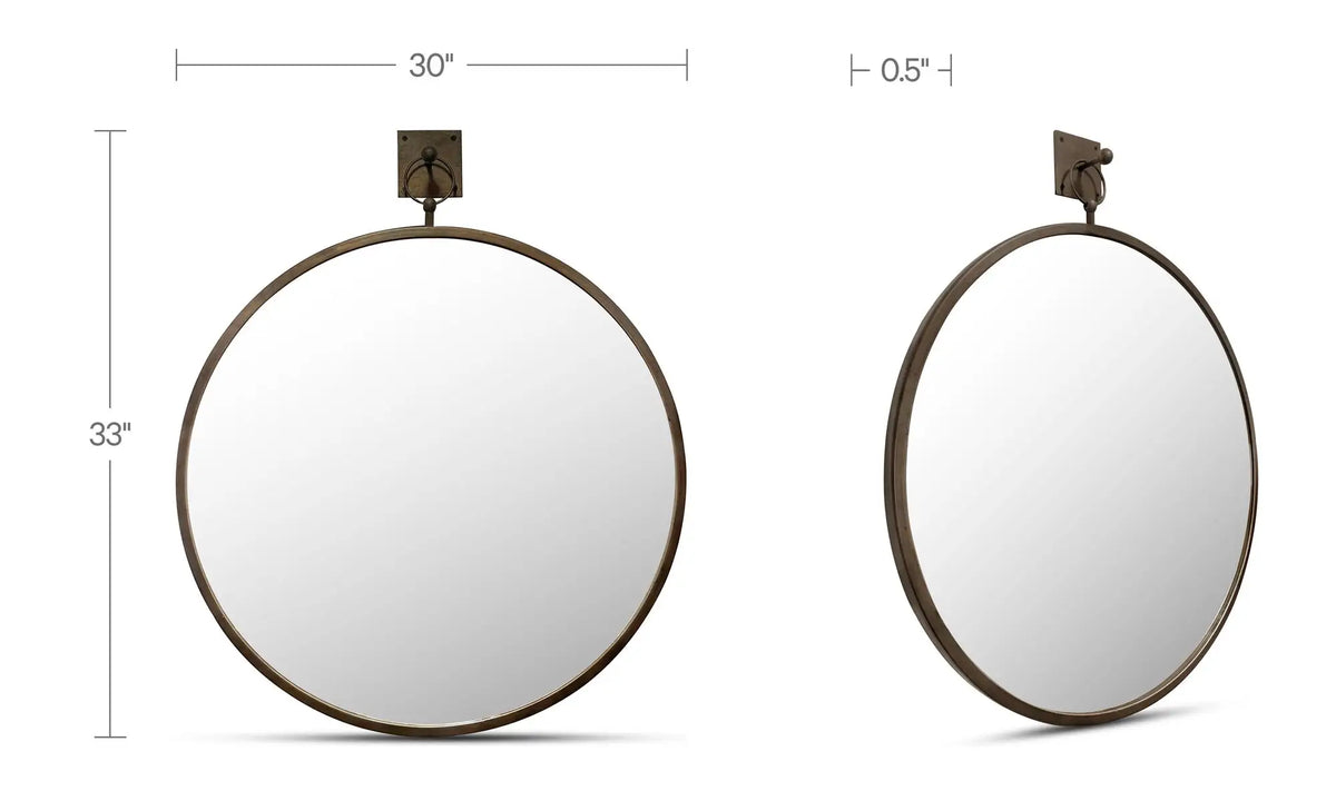 Cameo Mirror |Aged Brass