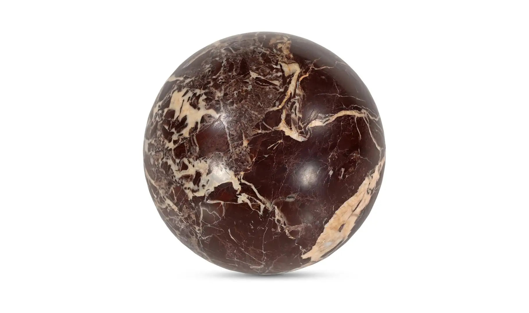 Odessa Sphere Tabletop Accent Red Levanto Marble