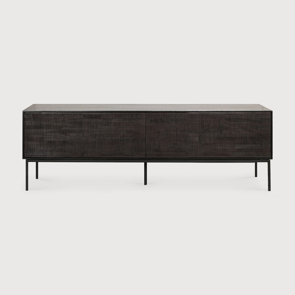 Ethnicraft | Grooves TV Cupboard | 1 Flip-down Door | 1 Drawer 64 x 17.5 x 21