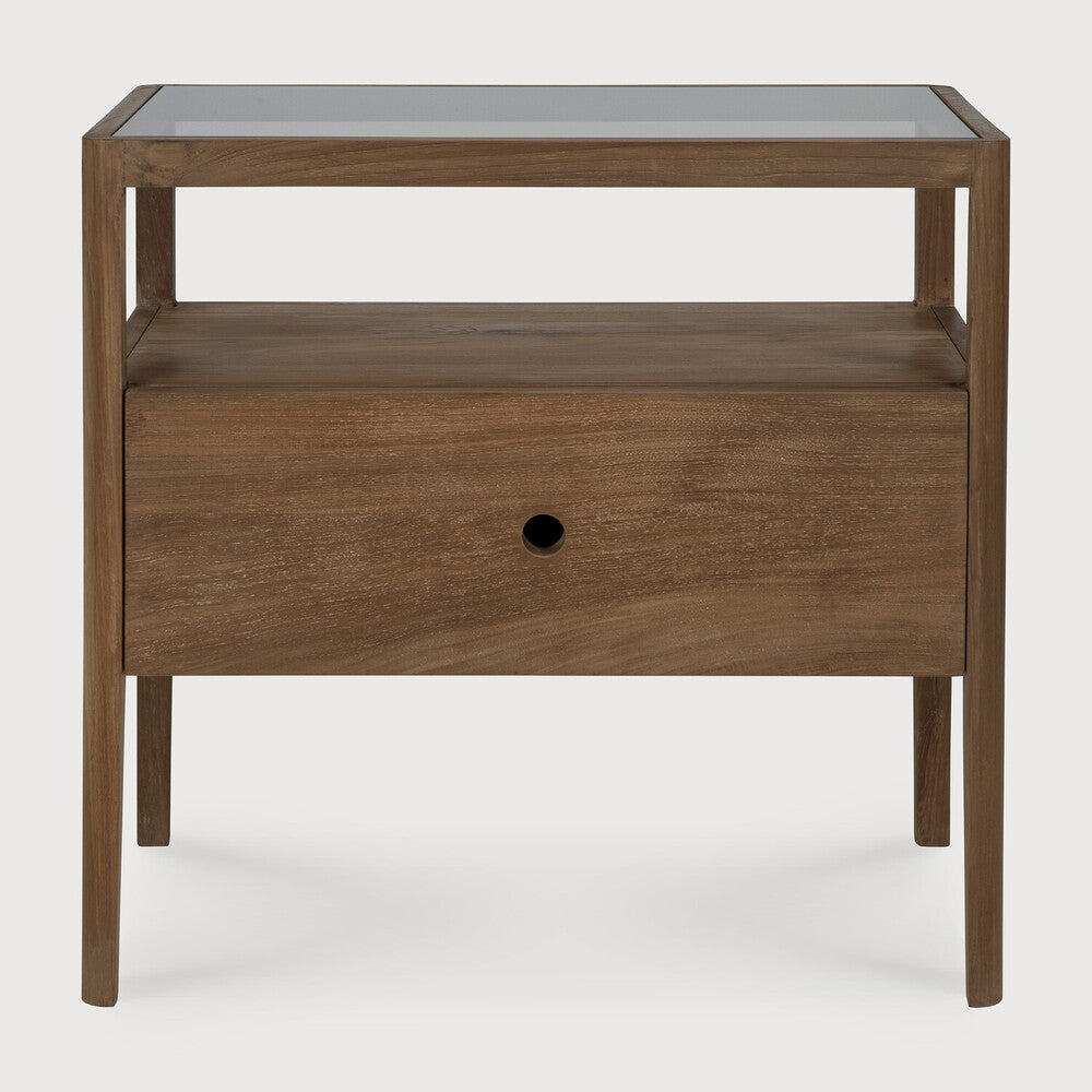 Ethnicraft | Spindle Bedside Table | Reclaimed Teak | 1 Drawer 21.5 x 14 x 20.5