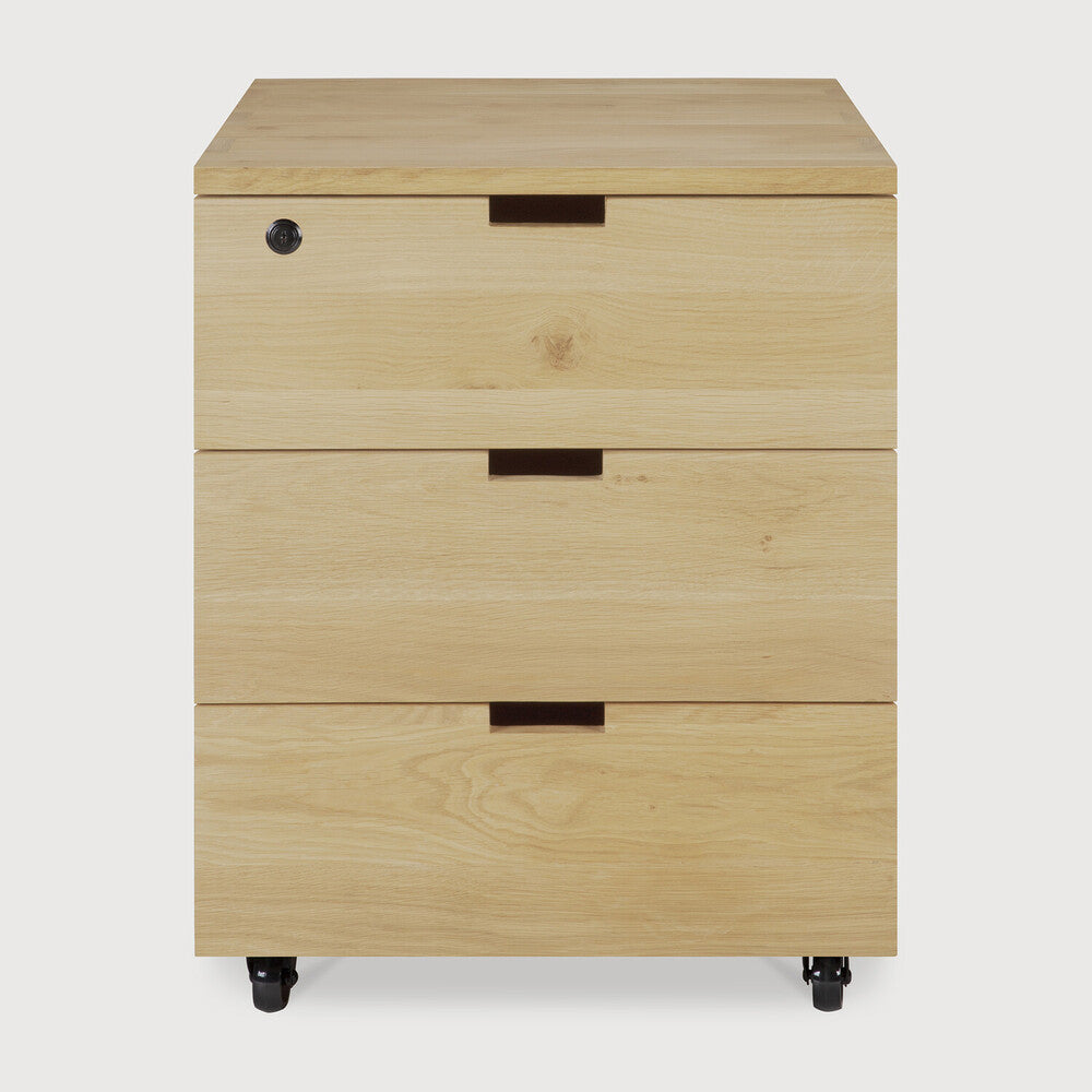 Ethnicraft | Billy Drawer Unit | 3 Drawers with Keylock 19.5 x 22 x 24.5
