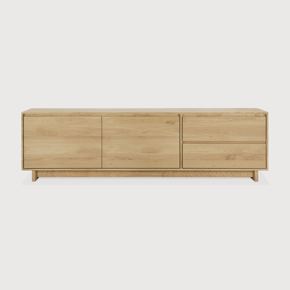 Ethnicraft | Wave TV Cupboard | 2 Doors | 1 Flip-down Door | 1 Drawer 82.5 x 18 x 23.5
