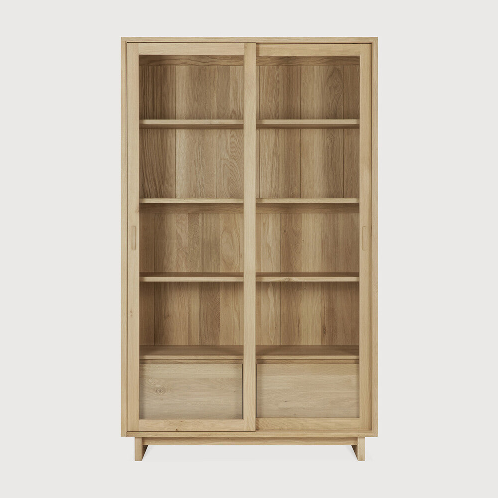 Ethnicraft | Wave Cupboard | 2 Sliding Doors | 2 Inside Drawers 43.5 x 18 x 72