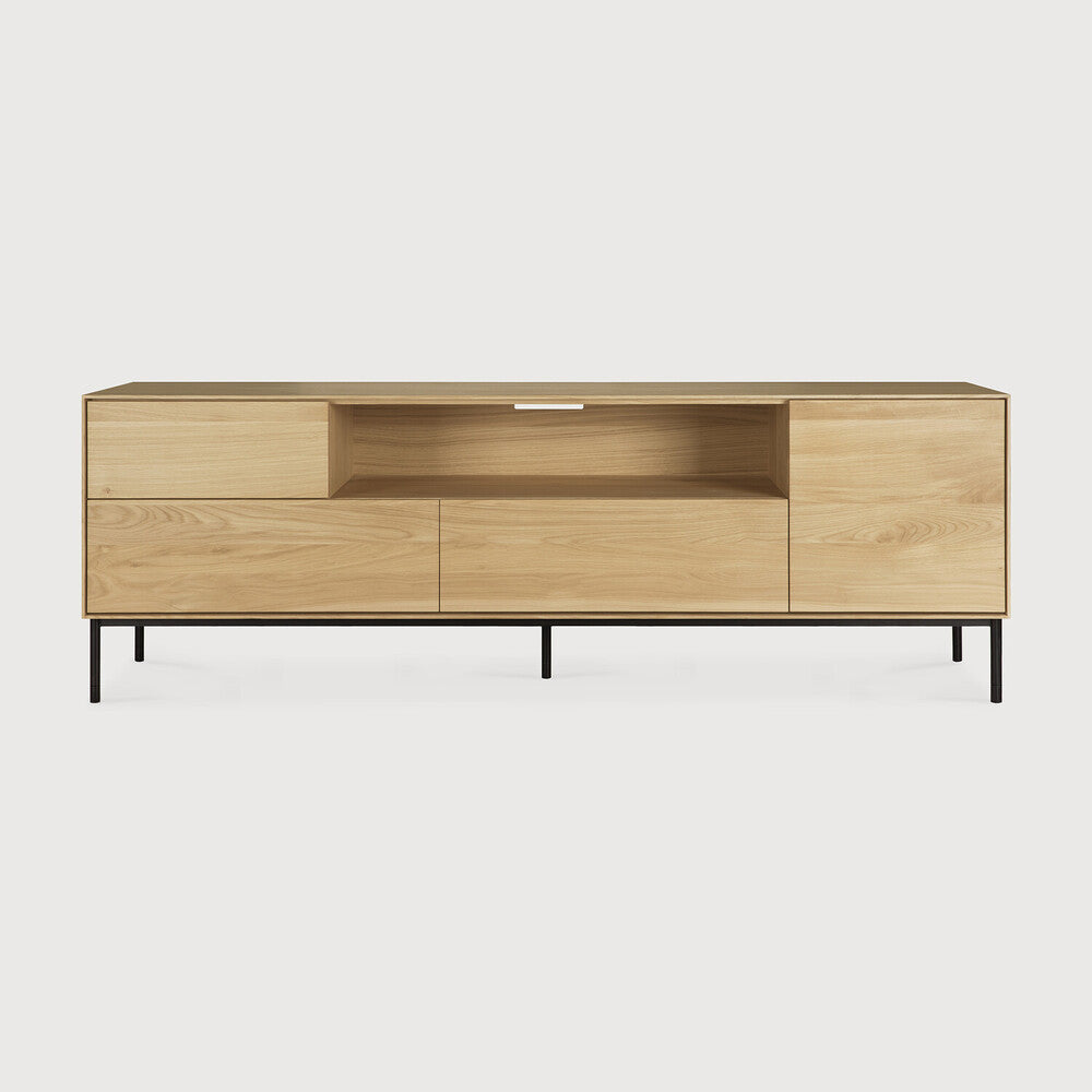 Ethnicraft | Whitebird TV Cupboard | 1 Door | 1 Flip-down Door | 2 Drawers 71 x 17.5 x 24