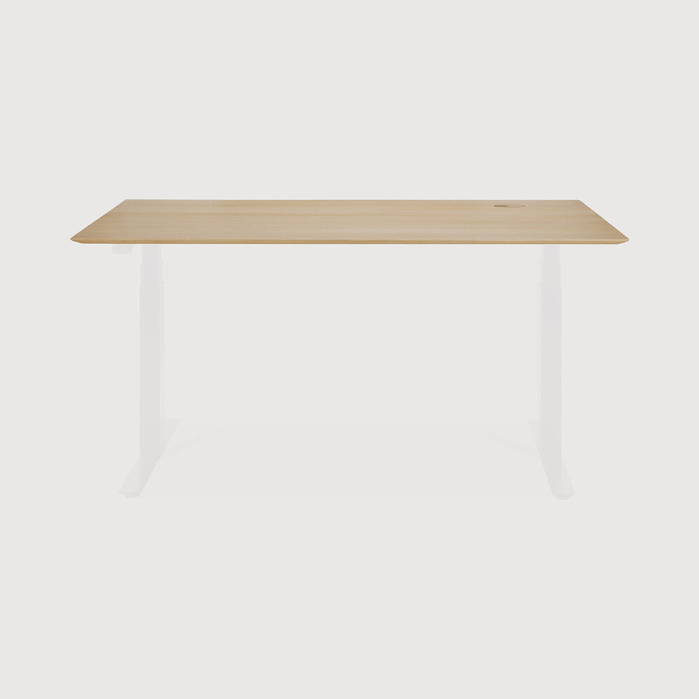 Ethnicraft | Bok Adjustable Desk Table Top with Cable Management 55 x 27.5 x 1