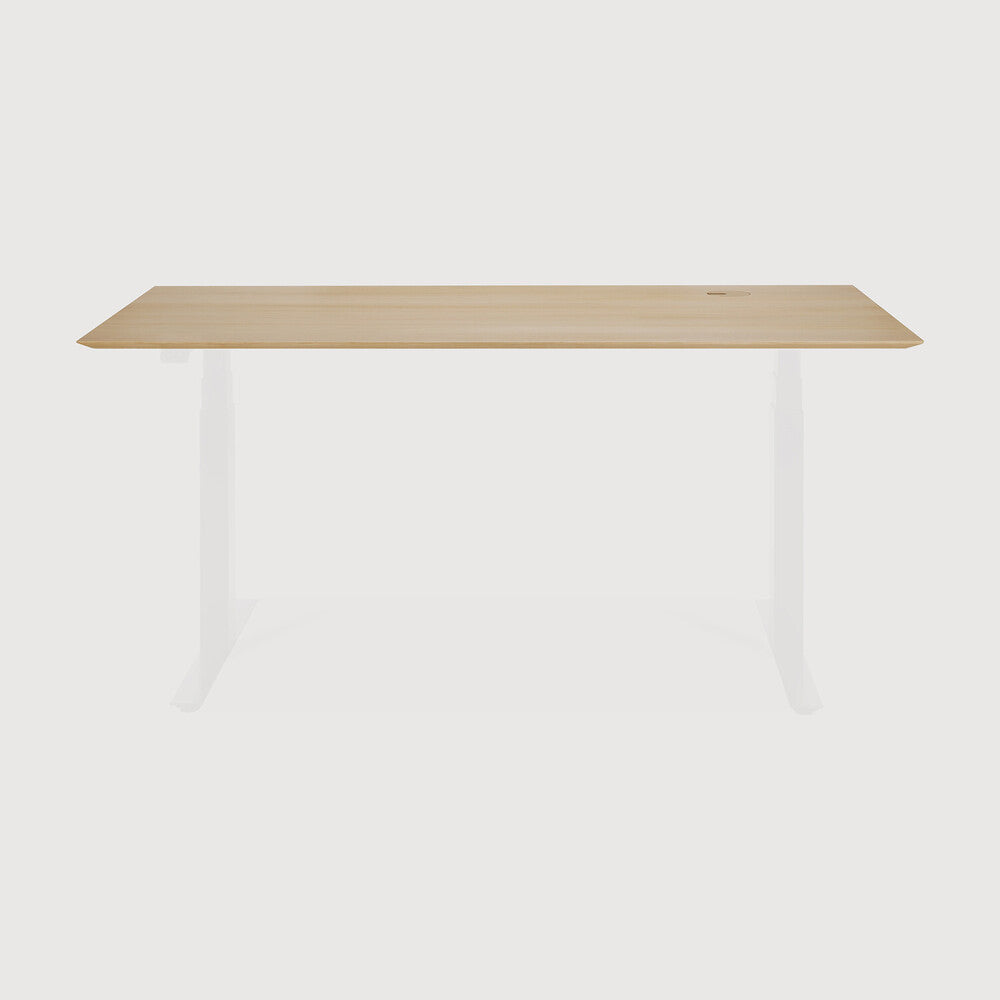 Ethnicraft | Bok Adjustable Desk Table Top with Cable Management 63 x 31.5 x 1