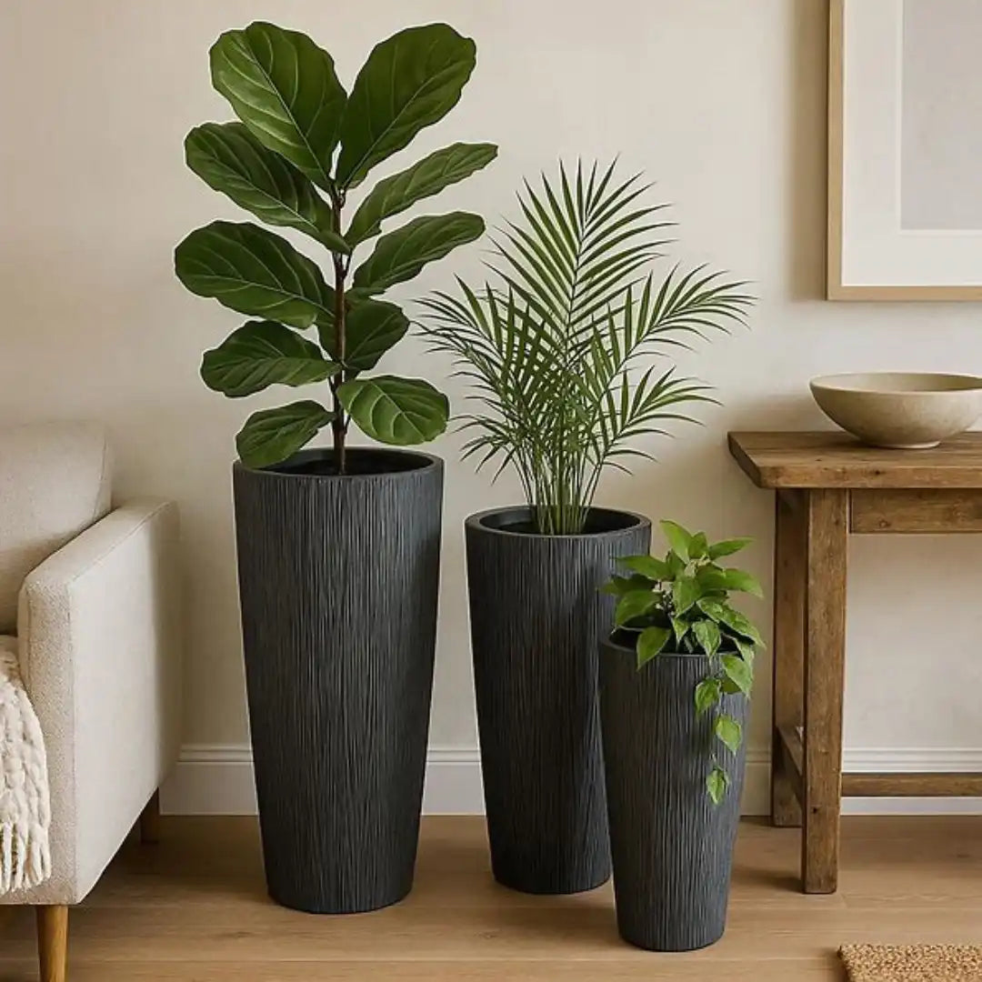 Polystone Round Tapered Pot with Insert